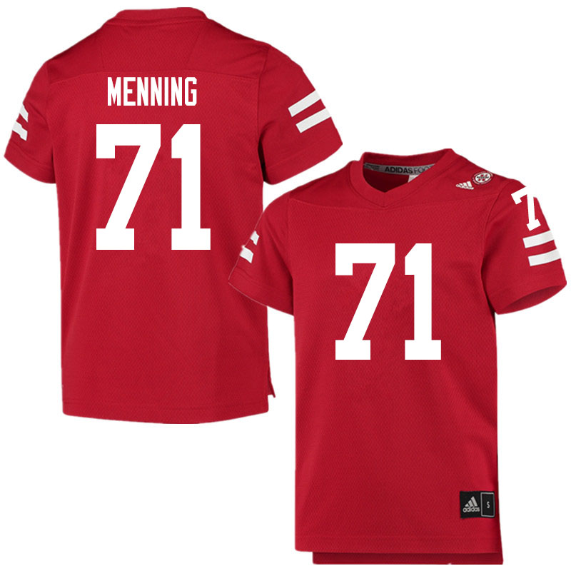 Men #71 Keegan Menning Nebraska Cornhuskers College Football Jerseys Sale-Scarlet